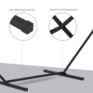 Support de hamac extra long de 11,8 pi de long, robuste, cadre en métal, installation simple, noir