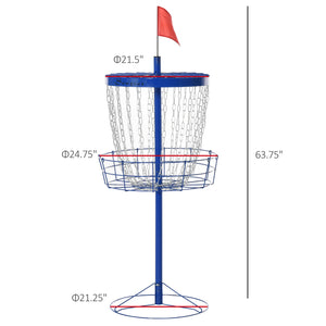 Panier d'entraînement portable pour disc golf, bleu foncé
