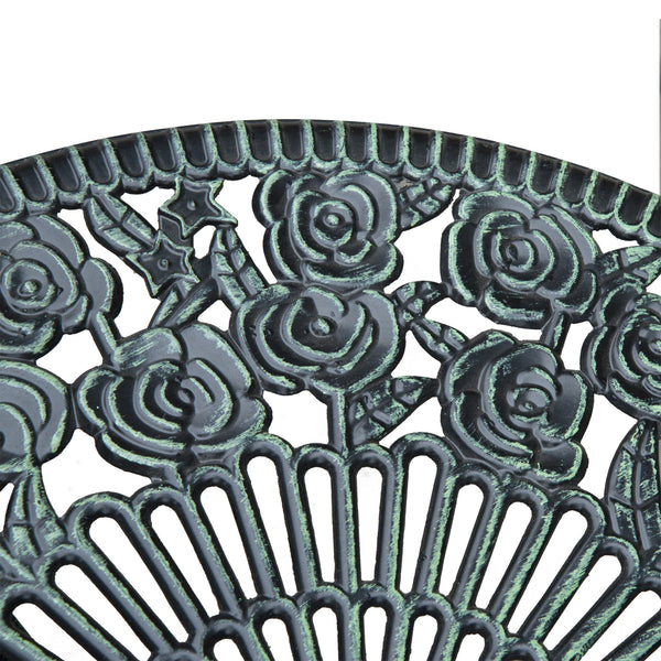 Ensemble table et chaises de bistrot de patio 3 pièces Vert antique