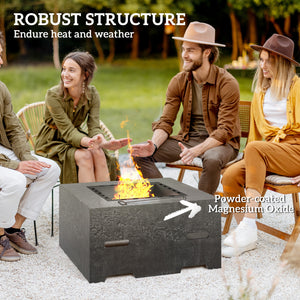 Wood-burning fireplace with poker, anthracite grey 