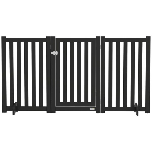 Barrière pour chien pliable à 3 panneaux avec pieds, noire