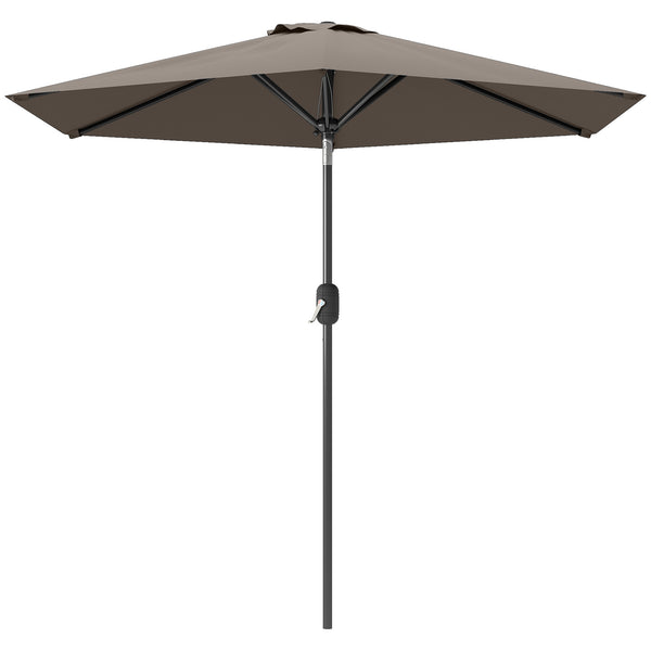 Parasol de 7,5 pieds à 6 baleines, gris foncé