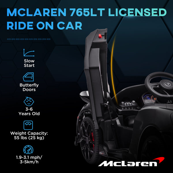 McLaren 765LT 12V with scissor doors, black