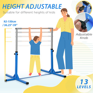 Barre de gymnastique professionnelle pour enfants, bleu