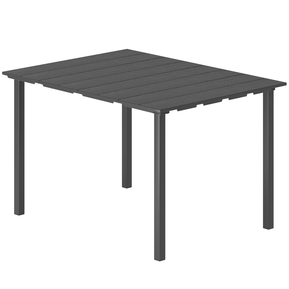 4-person garden table with HDPE top and metal frame,