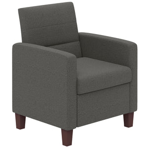 Fauteuil en tissu avec coussin d'assise et patins antidérapants, gris foncé