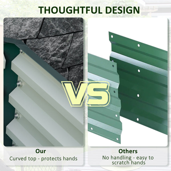 Jardinière surélevée en acier galvanisé, verte