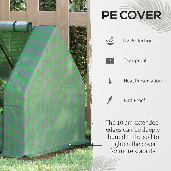 Raised outdoor steel planter with greenhouse