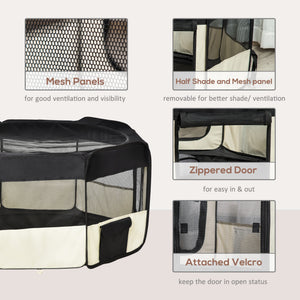 Foldable soft playpen with carry bag