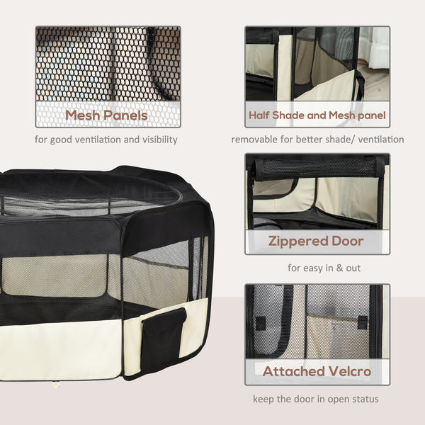 Foldable soft playpen with carry bag
