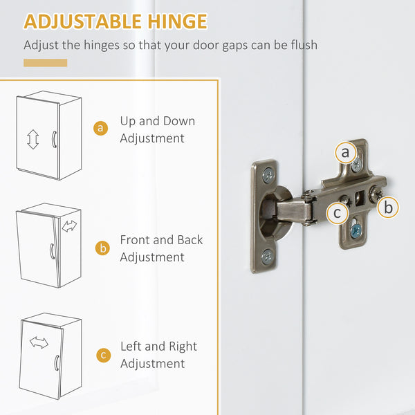 Meuble de rangement avec 4 portes, tiroir et 3 étagères réglables, blanc