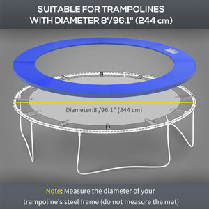 Φ10ft Trampoline Replacement Safety Pad Trampoline Pad Waterproof Spring Cover Blue