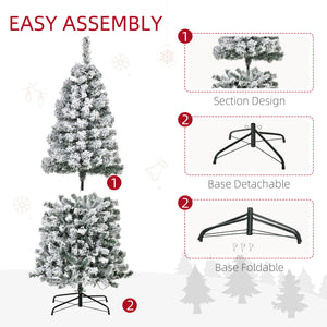 Sapin de Noël givré et pré-éclairé de 7,5 pieds