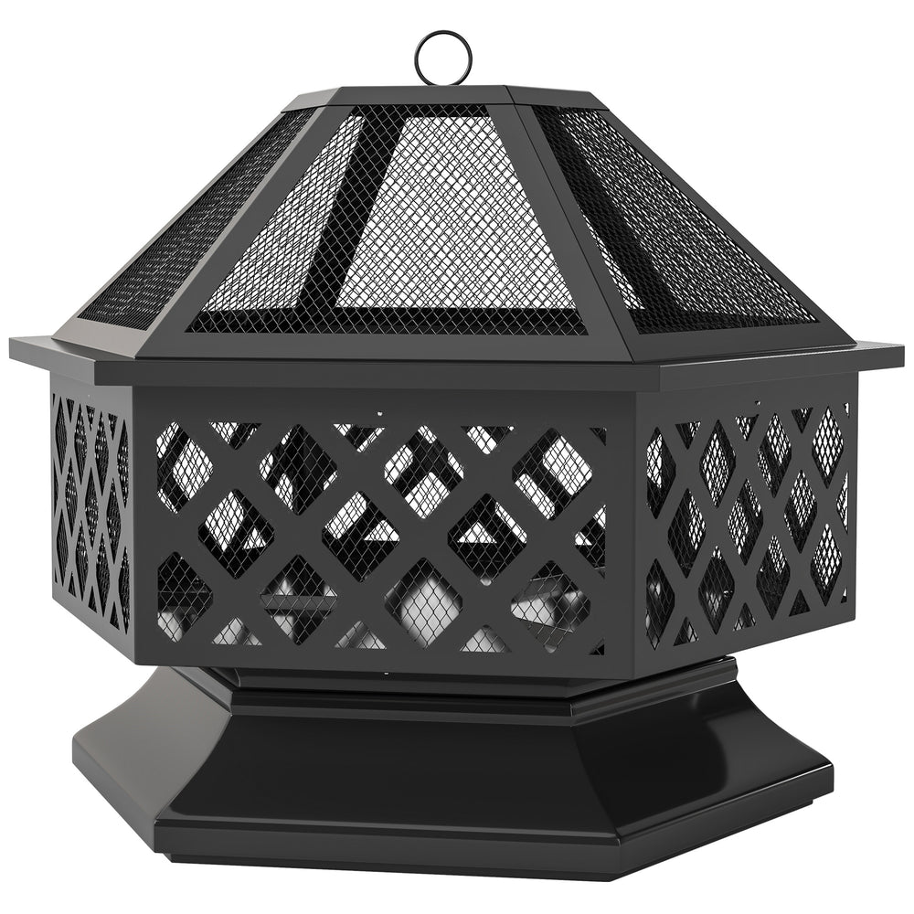 Foyer d'extérieur 28" à bois avec barbecue, pare-étincelles et tisonnier