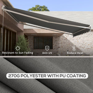 Store pare-soleil rétractable électrique 13' x 10' avec télécommande pour terrasse, gris clair