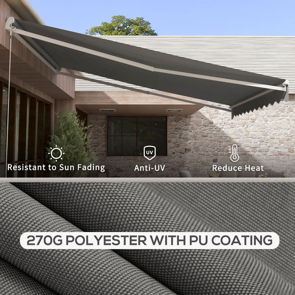 Store pare-soleil rétractable électrique 13' x 10' avec télécommande pour terrasse, gris clair