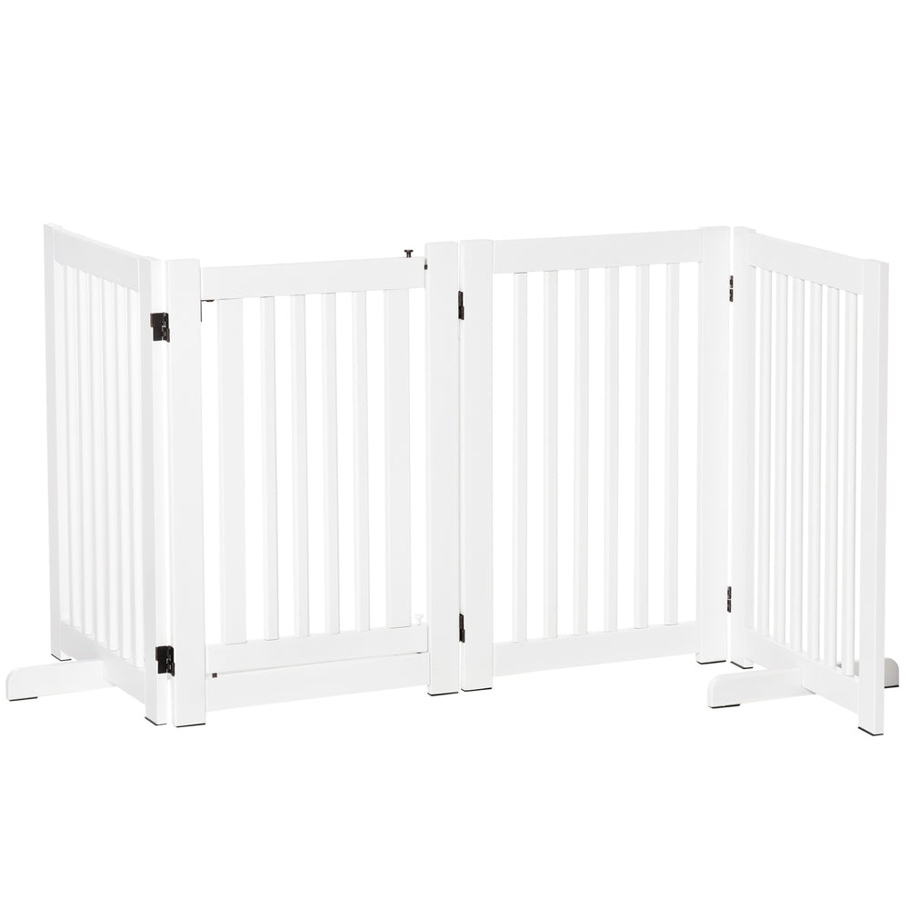 Freestanding wooden safety barrier with opening gate