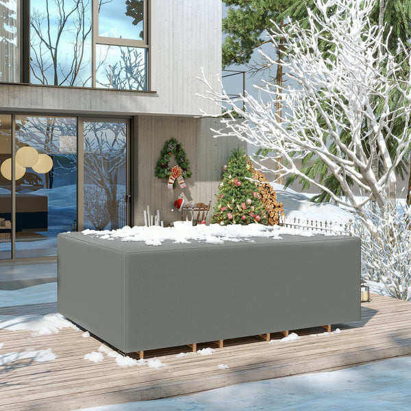 Patio Furniture Covers, Waterproof, Windproof Anti-UV 600D Heavy Duty Oxford Fabric Outdoor Furniture Cover for Dining Table Chair Set, 108" x 80" x 35", Charcoal Grey