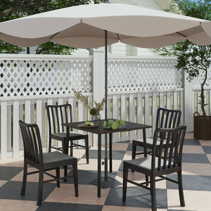 Table de jardin avec trou pour parasol, marron