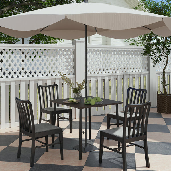 Table de jardin avec trou pour parasol, marron