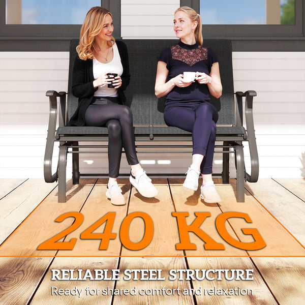 Fauteuil à bascule double, noir