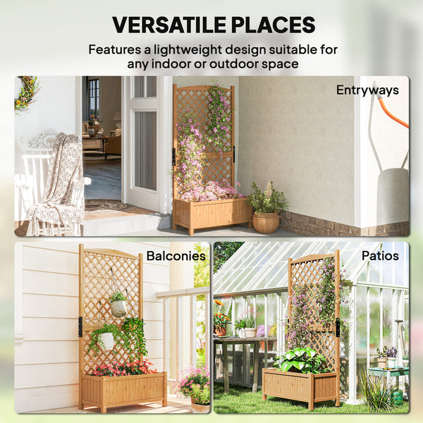 Jardinière surélevée avec treillis en bois