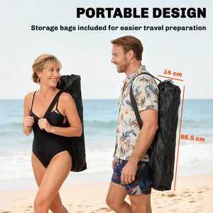 Ensemble de 2 chaises de camping inclinables avec repose-pieds, pliante avec appui-tête, porte-gobelet et sac de rangement, orange