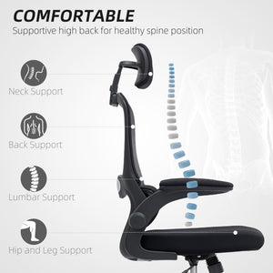 Ergonomic mesh office chair with lumbar support, black