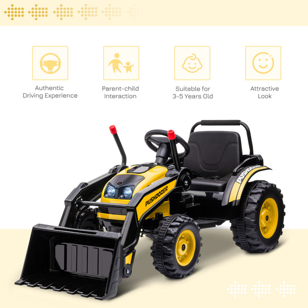 Tracteur pour enfants 6 V alimenté par batterie, jaune