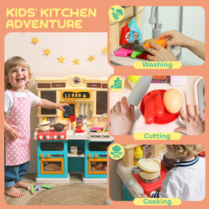 Cuisine pour enfant Qaba avec sons, lumières et accessoires, vert