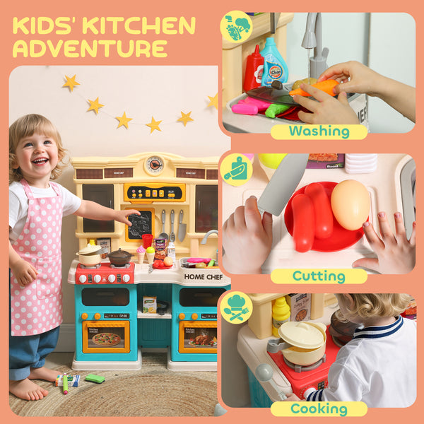 Cuisine pour enfant Qaba avec sons, lumières et accessoires, vert
