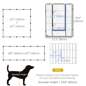 Heavy Duty 16-Panel Dog Park, Grey