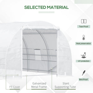 Sturdy tunnel greenhouse with 8 screened windows and stable structure