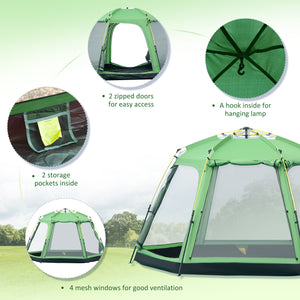 Tente de camping automatique instantanée, verte