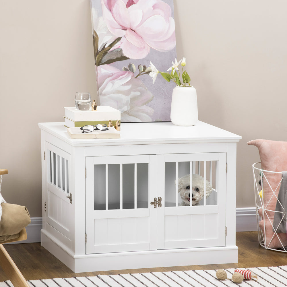 31" cabinet with three doors, white