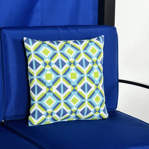 Ensemble de mobilier de jardin en résine tressée avec pergola rétractable, bleu