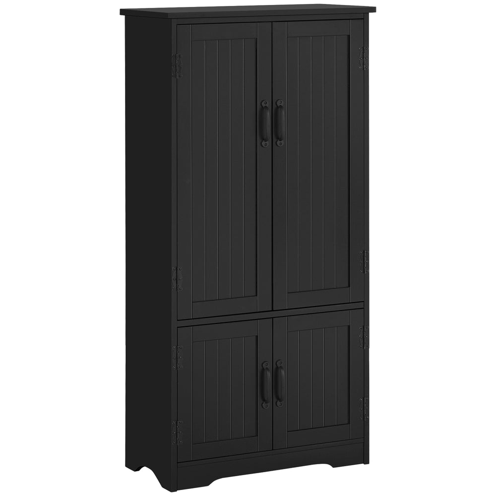 Garde-manger à 4 portes à plusieurs étages, noir