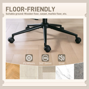 Chaise de bureau à dossier croisé, blanc crème.