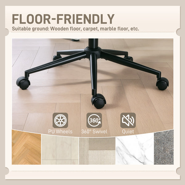 Chaise de bureau à dossier croisé, blanc crème.