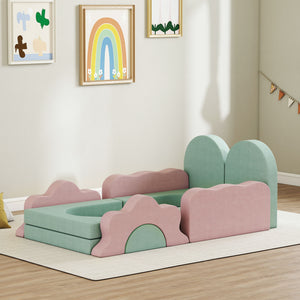 Jouets d'escalade 12 pièces avec piscine à balles (balles non incluses), vert