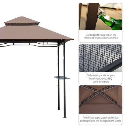 8' x 5' BBQ Tent with Two Tier Canopy for Outdoor Sun Shade