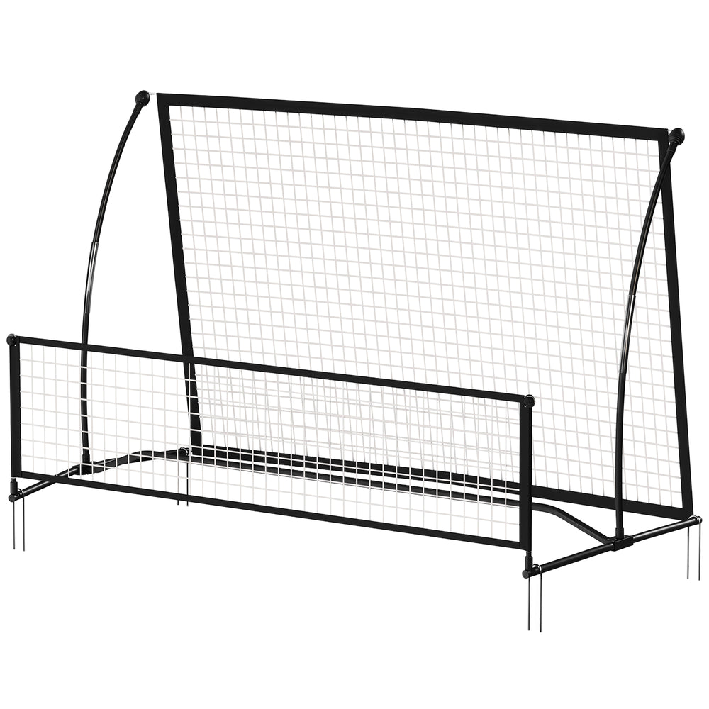 Filet de rebond portable 2 en 1 pour football et baseball, double face et pliable, avec sac de transport.