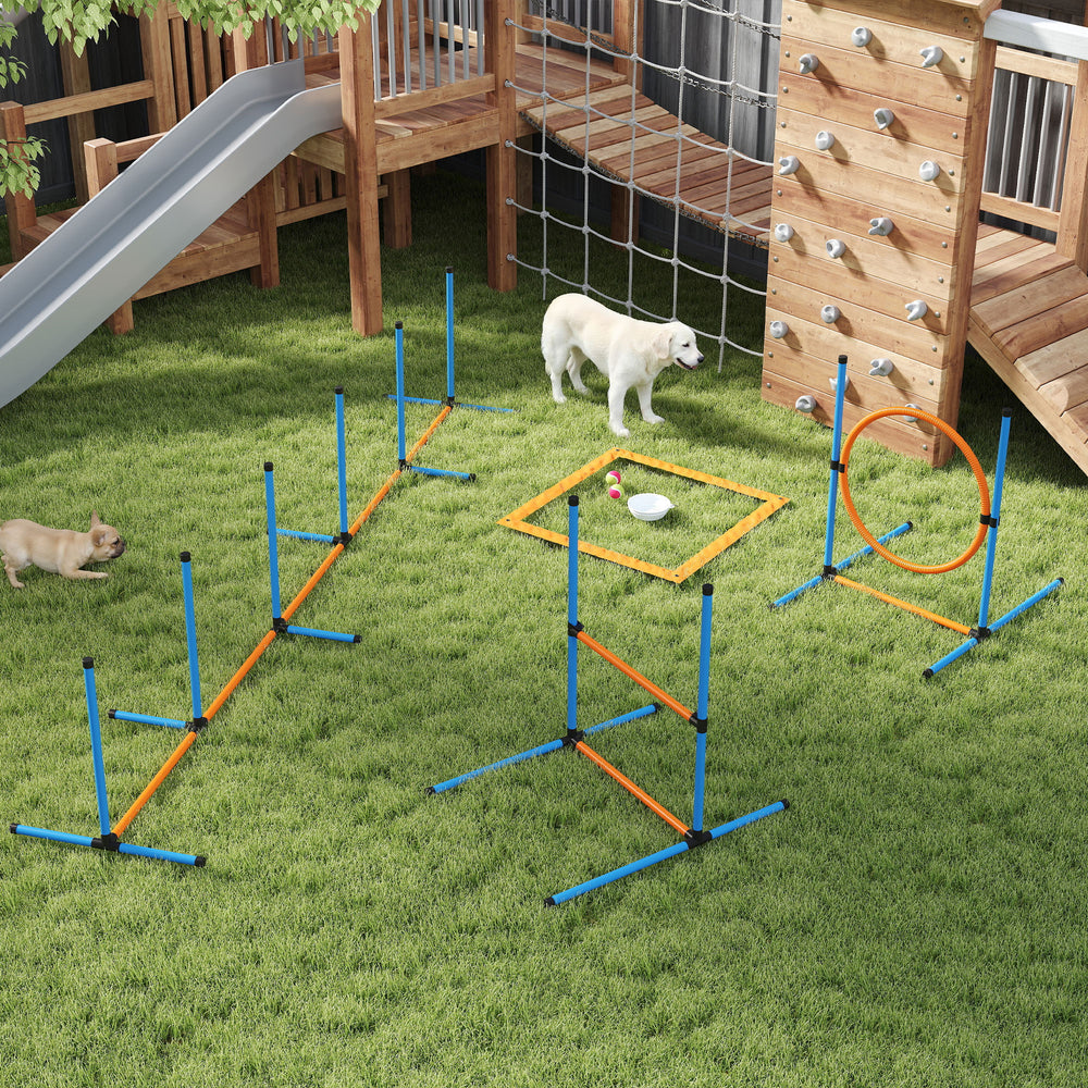 Dog Agility Training Equipment, 5PCS Dog Obstacle Course Starter Kit with Carrying Bag