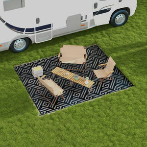 Tapis d'extérieur réversible imperméable en paille plastique