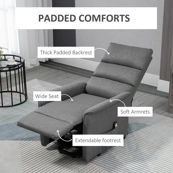 Fauteuil releveur pour personnes âgées inclinable électrique avec télécommande, gris foncé
