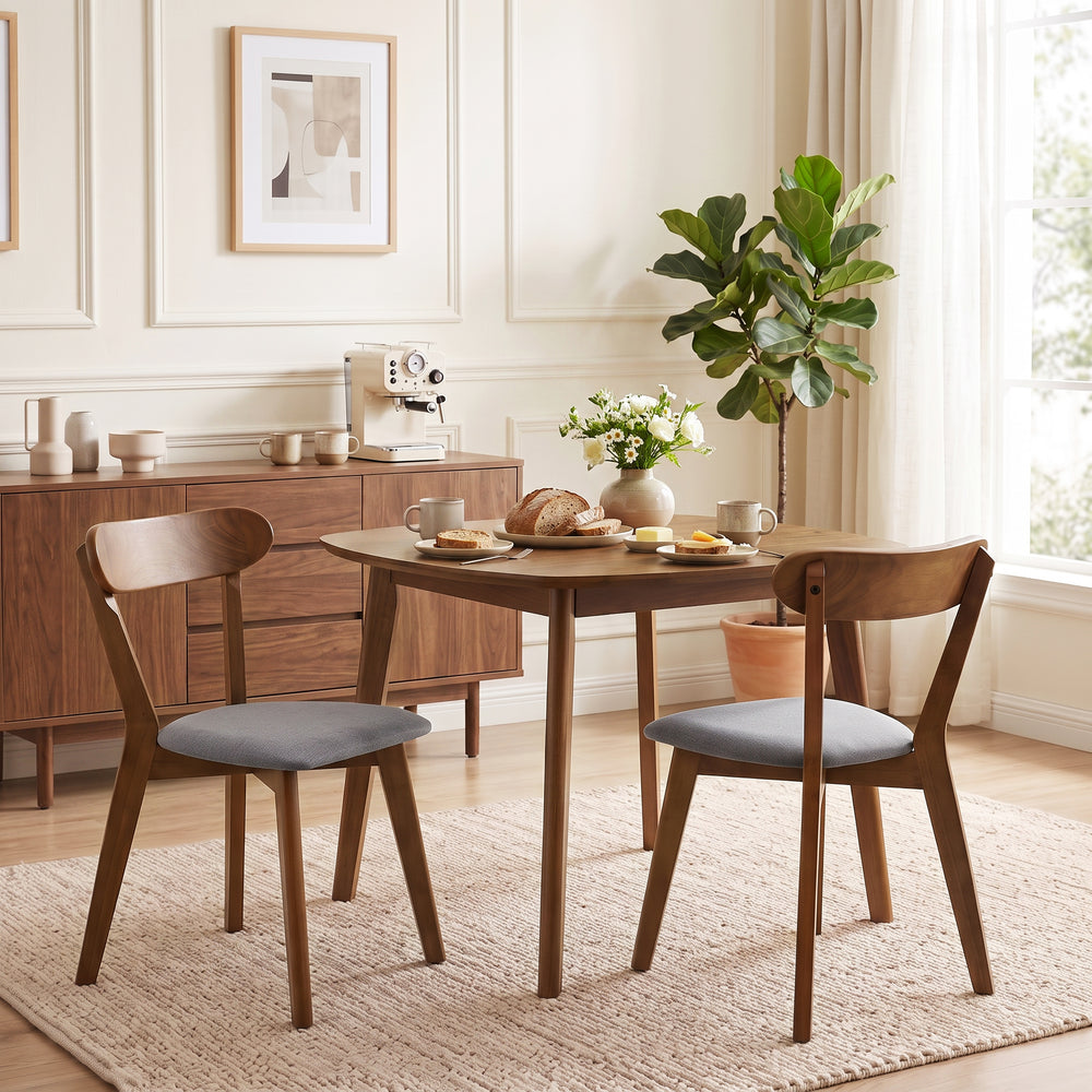 Chaises de salle à manger en bois, gris et brun, ensemble de 2