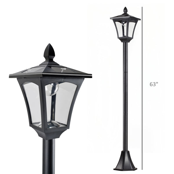 Lampadaire solaire simple, noir