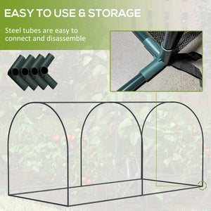 Grow cage with two zippered doors and 4 ground stakes