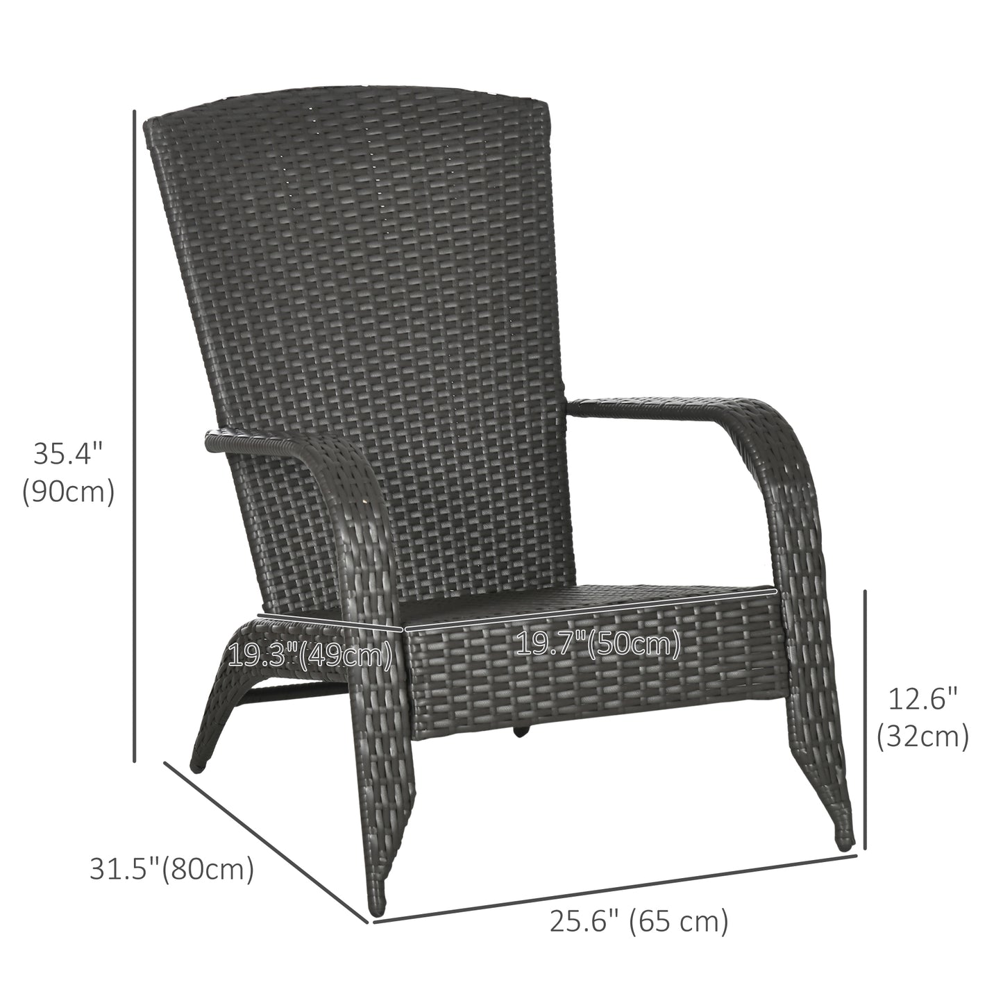 Chaise Adirondack en osier Muskoka avec coussins, rouge