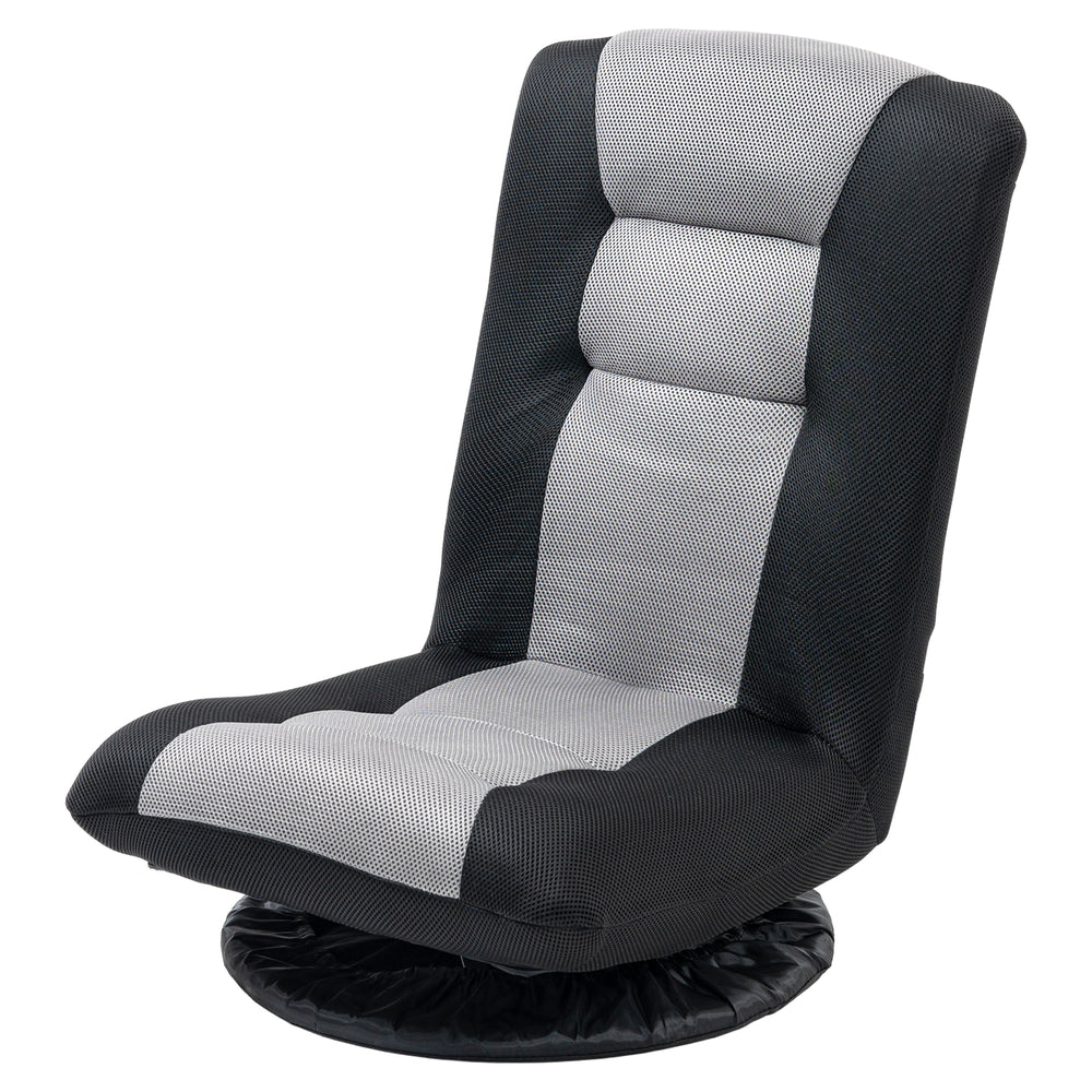 Chaise de sol pliante pivotante à 360 degrés, réglable sur 6 positions, noire